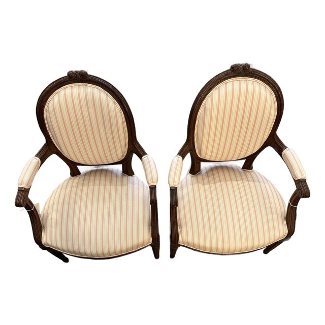 Antique French Louis XVI Style Walnut Chairs For Sale