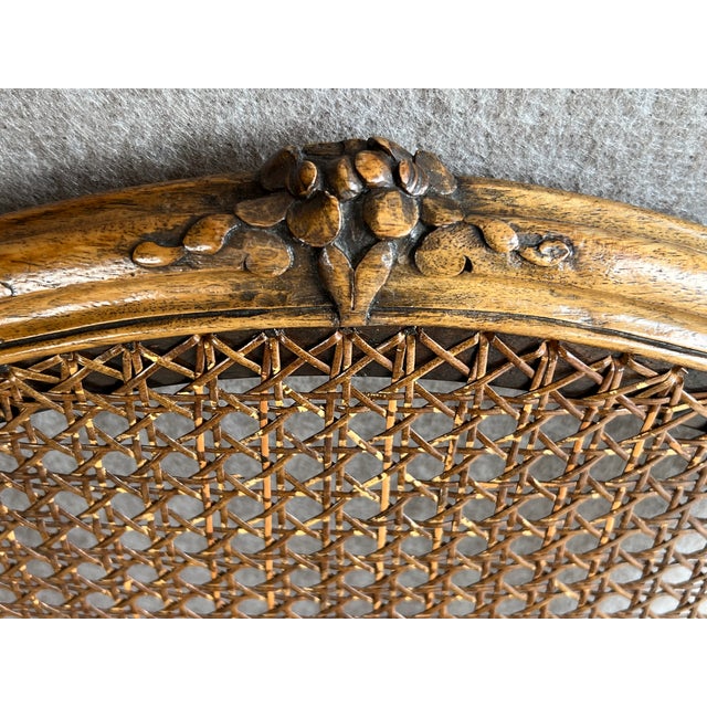 Rare Antique C1800s French Louis XV Style Cane Back Seat Chair by Paine Furniture Company Boston For Sale - Image 17 of 17