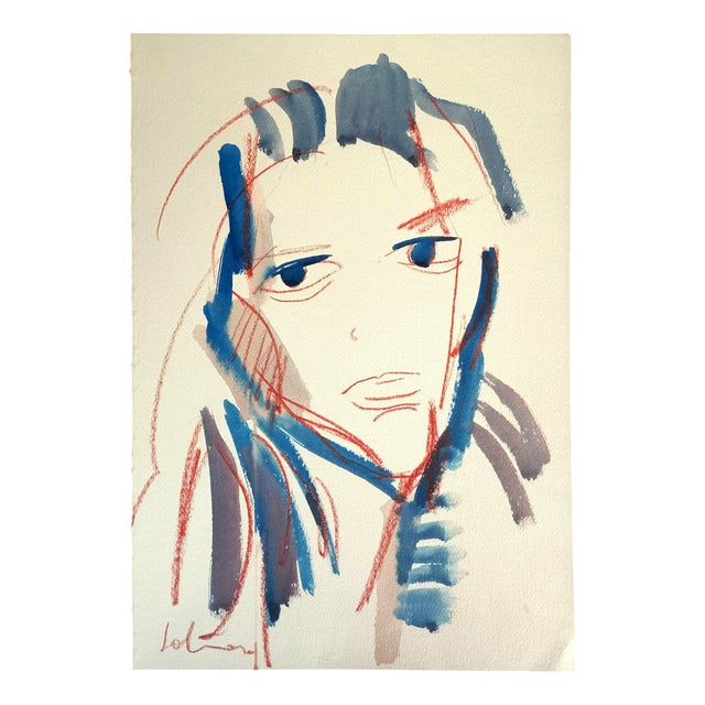 Mario Salmaso, Modern Girls, 1980, Mixed Media on Paper For Sale