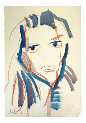 Mario Salmaso, Modern Girls, 1980, Mixed Media on Paper