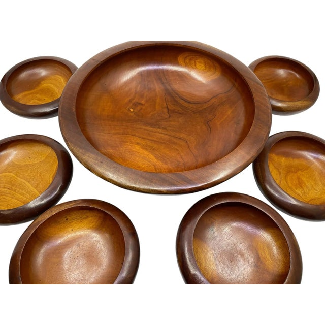Mid Century Wooden Bowl Serving Set - a Set of 7 For Sale In New York - Image 6 of 9