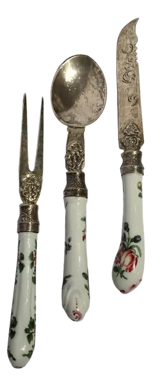 Early 19th Century SEnglish Porcelain Cutleries, 1790s, Set of 3