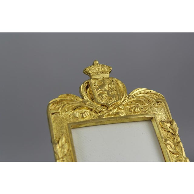 Gilt Bronze Picture Photo Frames with Lions and Royal Crowns, 1930s For Sale - Image 6 of 18