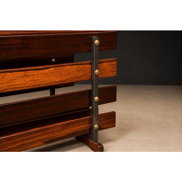 Brazilian Modern Magazine Rack in Rosewood, Unknown, 1960’s For Sale - Image 10 of 13