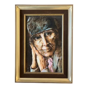 1970’s Vintage Original Otto Rapp Alberta Canada Artist/Mystic Portrait Painting Original Frame
