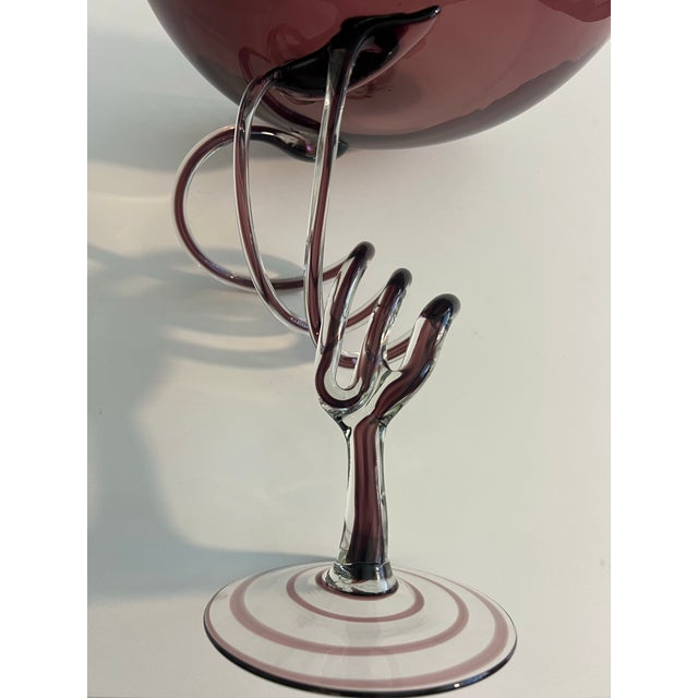 Vintage Hand Blown Glass Italian Murano Style Candy Dish For Sale - Image 4 of 9
