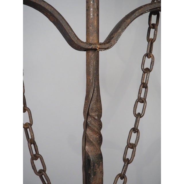 A French Wrought Iron Floor Candelabra With Candle Snuffer, Late 19th Century For Sale - Image 4 of 16