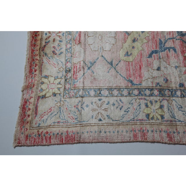 Boho Chic 1970s HandMade Turkish Oushak Rug -6' 7'' X 9' 8'' For Sale - Image 3 of 11