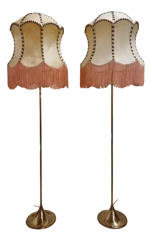 Vintage G-024 Floor Lamps in Brass by Alf Svensson for Bergboms, 1960s, Set of 2