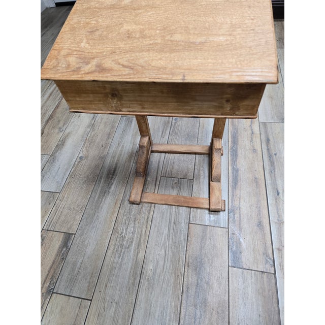 Wood Antique Primitive Early American Slant-Top Child's School Desk For Sale - Image 7 of 12