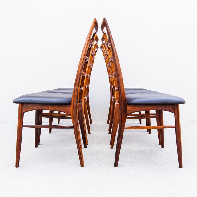 1960s 1960s Rare Danish Modern "Lis" Dining Chairs in Rosewood & Leather by Niels Koefoed For Sale - Image 5 of 18