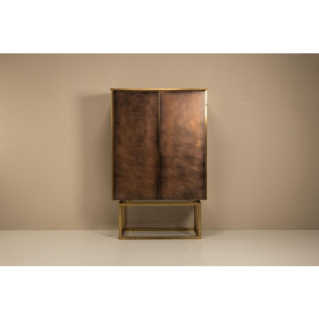 Bronze-Brushed Cabinet with Brass Base from Belgochrom, 1980s For Sale - Image 12 of 12