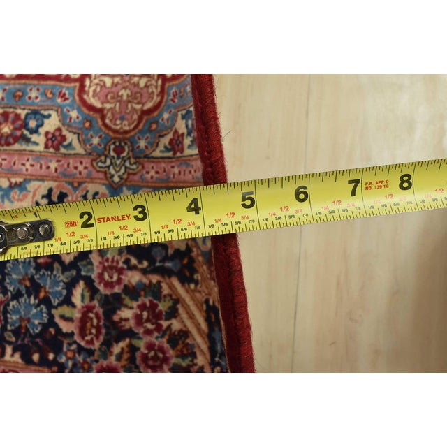 Kerman Rug 9’1” X 14’7” Red Wool Vintage Traditional Hand-Knotted Carpet For Sale - Image 13 of 15