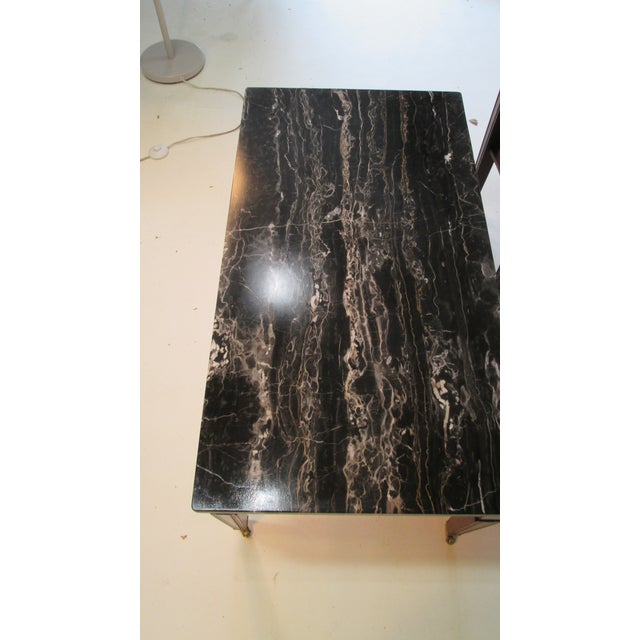 3 Piece Marble and Mahogany Furniture by Brandt For Sale In Portland, ME - Image 6 of 9