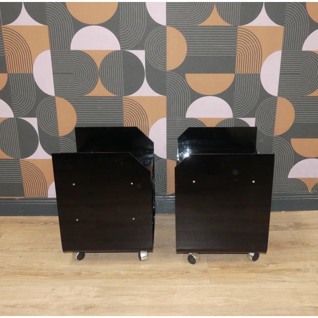 Bedside Tables in Black Acrylic Glass, 1970s, Set of 2 For Sale - Image 4 of 18