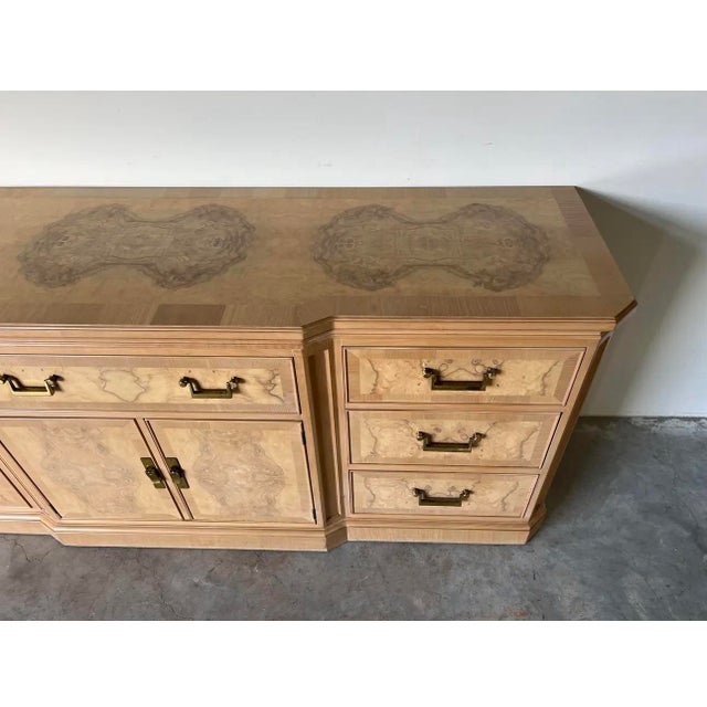 Brown Vintage Burl Wood Dresser by Heritage From the Corinthian Collection For Sale - Image 8 of 12