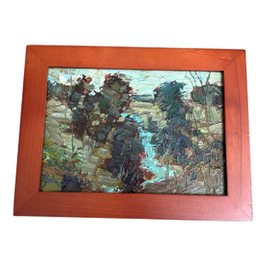Contemporary Original David Hahn Abstract Impressionist Landscape Painting “Hillside Stream”