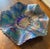 Glass 1910s Fenton Peacock Tail Blue Ruffled Dish For Sale - Image 7 of 12