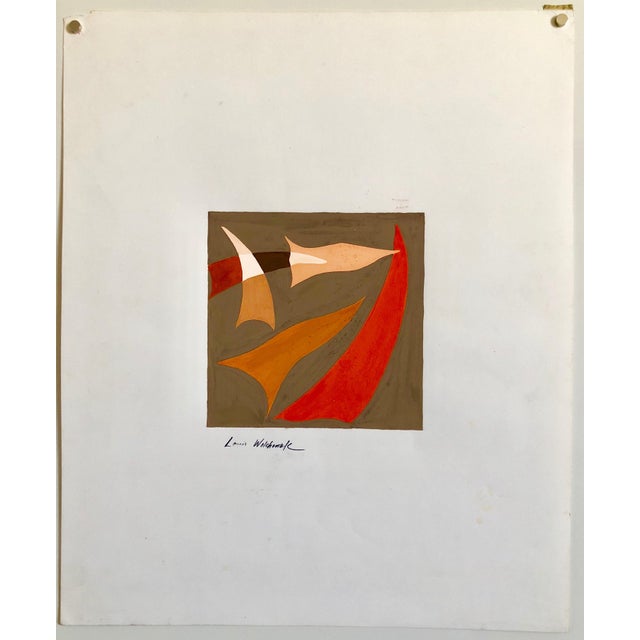 Modern Louis Wolchonok, Abstract Expressionist Color Gouache Painting Mid Century Mod WPA Jewish Artist For Sale - Image 3 of 3