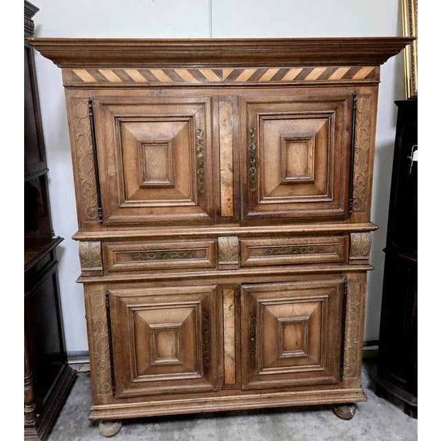 Montbelliard Cabinet in Carved Oak For Sale - Image 5 of 7