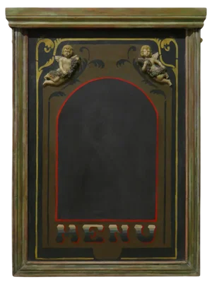 Decorative Bacchanalian Wine Bar Menu Blackboard, 1960s