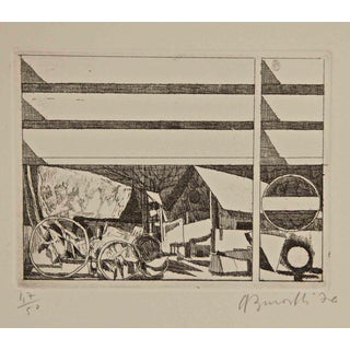 Armando Buratti, from the Window: Suburbs, Etching, 1970 For Sale