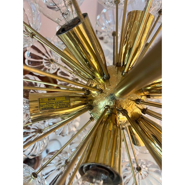 Gold Chandelier Pusteblume from VEB Kristalleuchte Ebersbach For Sale - Image 8 of 11