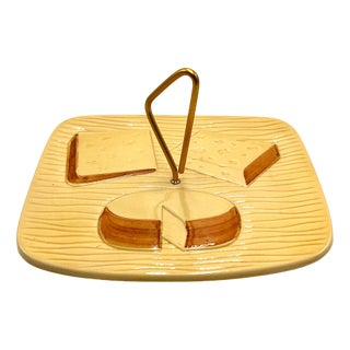 Mid-Century French Ceramic Cheese Plate from Orfinox, 1960s For Sale
