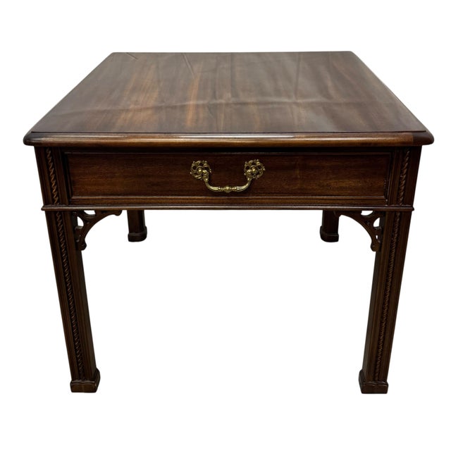 Vintage Henredon Chippendale Style Mahogany Side Table For Sale - Image 12 of 12