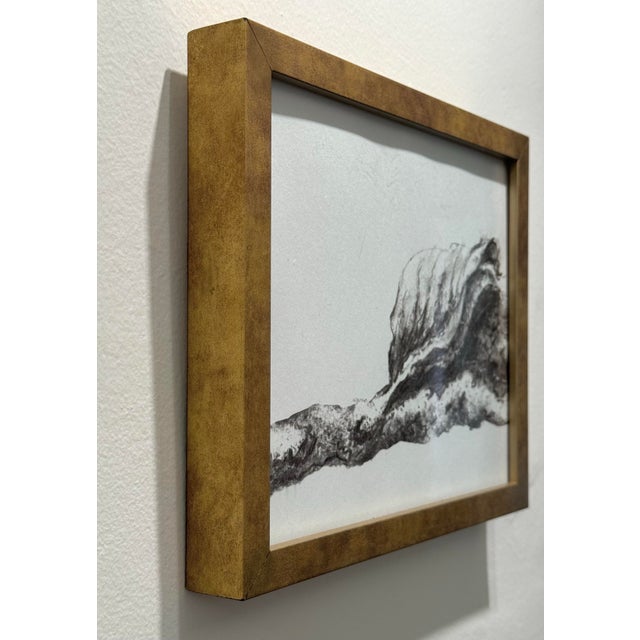 Contemporary Charcoal Drawing on Rag Paper, With Wood Gilt Frame and Uv Plexiglass Face For Sale In Los Angeles - Image 6 of 7