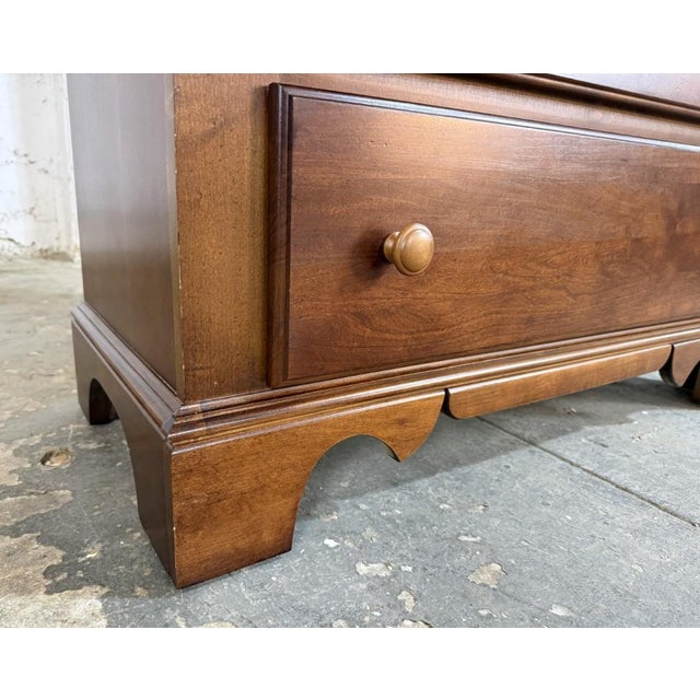 Late 20th Century Cherry Tall Chest of Drawers With Paneled Drawer Fronts For Sale - Image 9 of 12