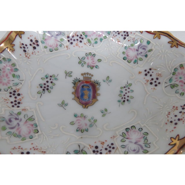 Gilt Hand Painted Flowers Raised Design Trinket Bowl 4594b For Sale - Image 13 of 18