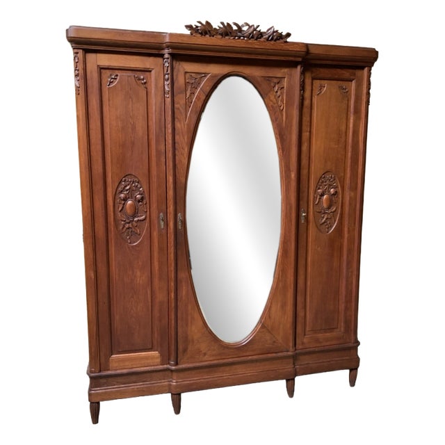 Antique Wardrobe with Linen Compartments, 1910 For Sale