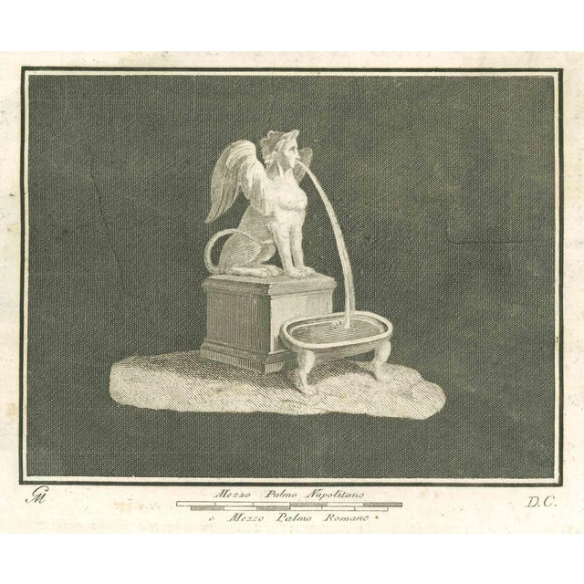 Filippo Morghen, Decorative Wall Fresco, Etching, 18th Century For Sale