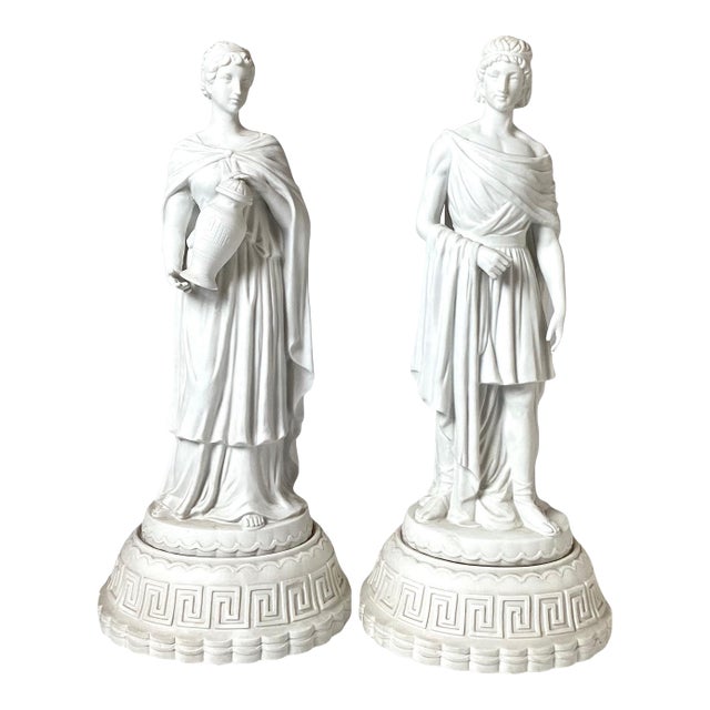 Parian Porcelain Neoclassical Statues - A Pair For Sale