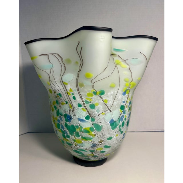 Contemporary 2017 Eric Bladholm Signed Limited Edition Studio Art Glass Vase – #7/17 For Sale - Image 3 of 10