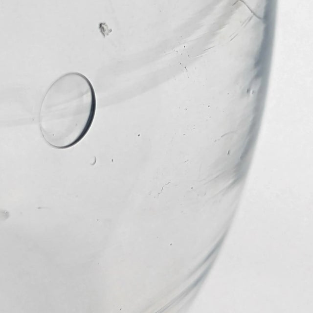 Blenko Art Glass Large Clear Pinched Globe Vase Rose Fish Bowl 1982-1999 For Sale In San Diego - Image 6 of 12