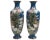 Pair of Large 19th Century Meiji Japanese Cloisonne Blue Ground Enamel Vases Cranes in Blossoming Garden of Flowers For Sale - Image 12 of 12