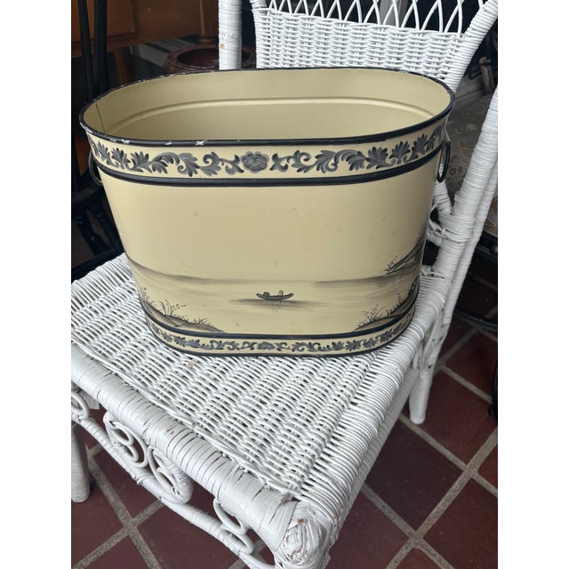1980s 1980s Toile Cache Pot For Sale - Image 5 of 5