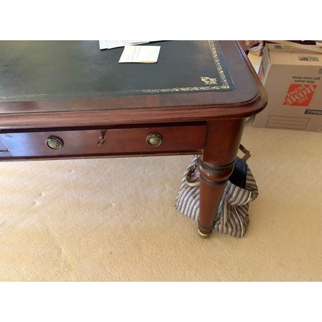 English Antique English Mahogany Double Writing Desk (Partners Desk) For Sale - Image 3 of 7