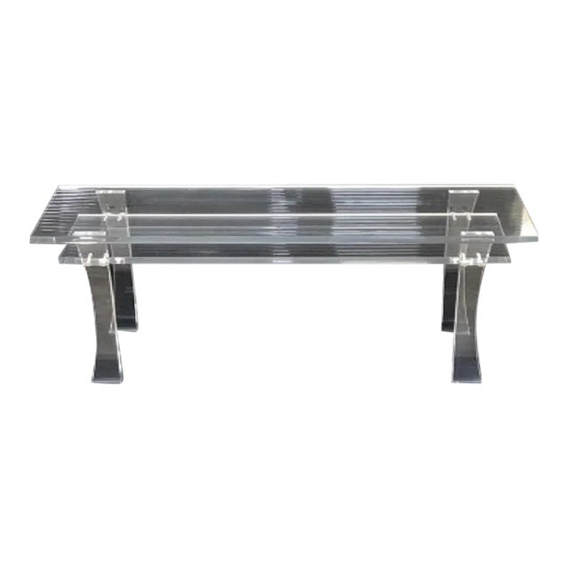 Handcrafted Asian-Silhouette Acrylic Bench For Sale