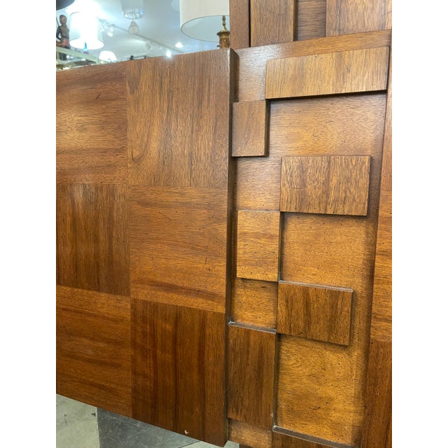 Lane Furniture 1970s Lane Staccato Brutalist Eastern/Standard King Headboard For Sale - Image 4 of 11