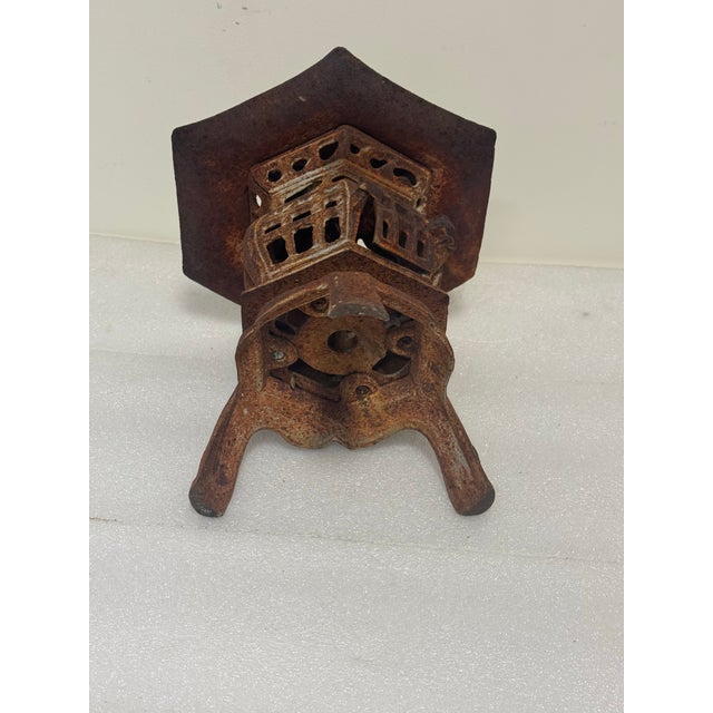 Brown Antique Japanese Style Cast Iron Pagoda Garden Lantern For Sale - Image 8 of 12