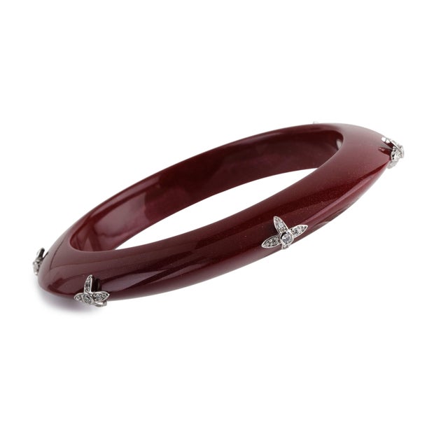 Miriam Salat Sterling Silver and Resin Star Bangle Set With White Topaz Timeless Miriam Salat bangle features polished...