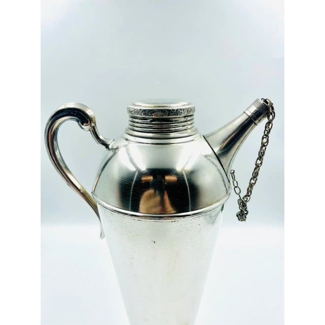 Antique Classic Art Deco Silver Cocktail Shaker/Picher by Renown Silversmiths, Australia For Sale - Image 4 of 13
