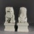 Vintage Pair of Chinese Celadon Glaze Ceramic Foo Dogs / Guardian Lions on Pedestals For Sale - Image 4 of 6