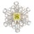Gia Certified 1.52 Carat Fancy Greenish Yellow Diamond Briolette Snowflake Ring Size 6.5 For Sale