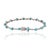 2.34ct Natural Turquoise & Diamond Station Tennis Bracelet in 14k White Gold For Sale - Image 9 of 15