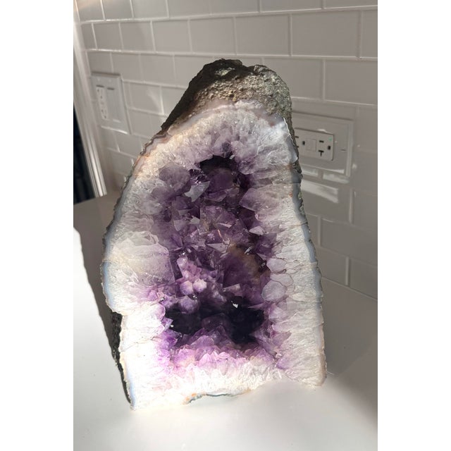 Gemstone Late 20th Century Large Natural Amethyst Cathedral Geode Crystal Specimen – 30+ Pounds For Sale - Image 7 of 8