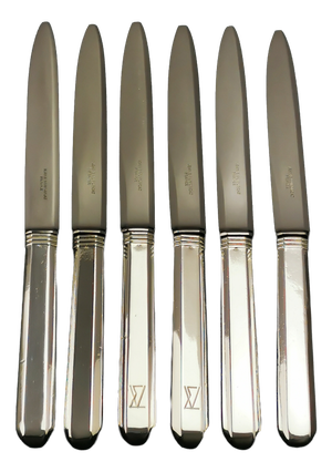 Dessert Knives in Silver by Jean E. Puiforcat, 1920s, Set of 6